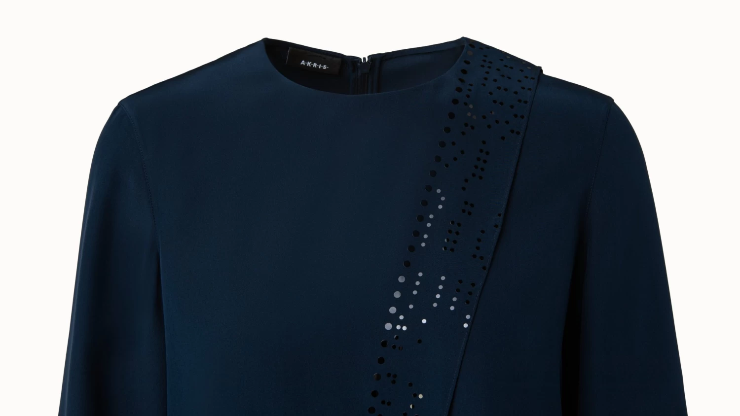 AKRIS Silk Crêpe Asymmetrical Sash Blouse - Image 3