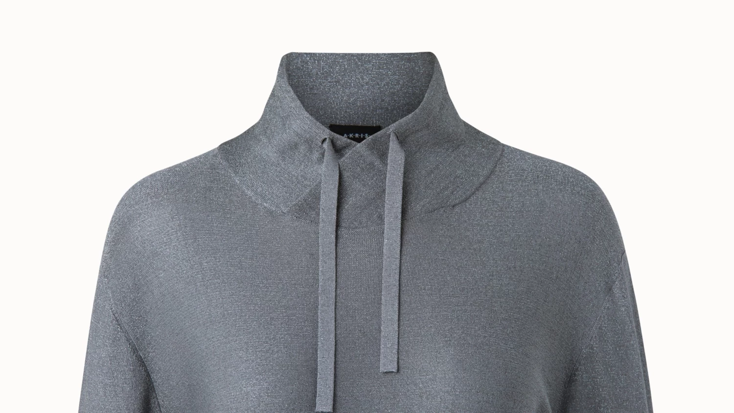 AKRIS Silk Lurex Cowl Neck Knit Pullover - Image 3