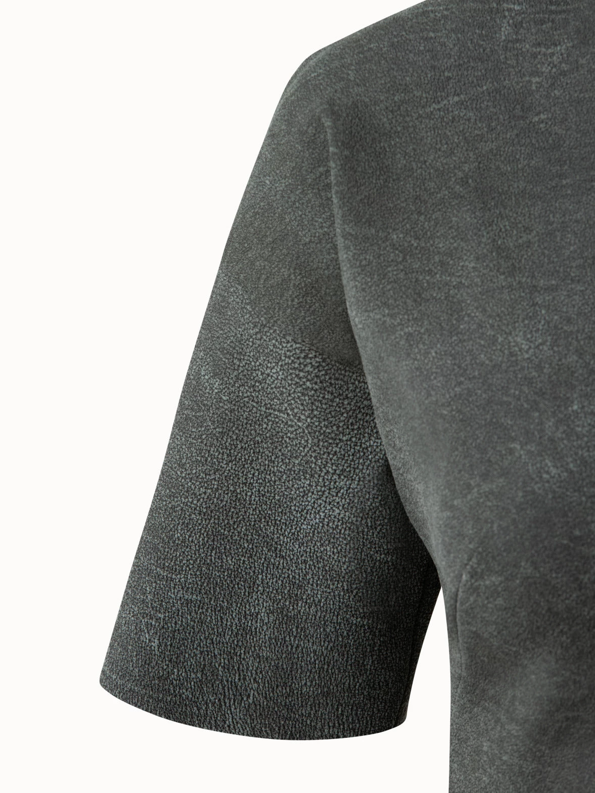 AKRIS Suede Stretch Mock Neck Blouse - Image 4