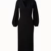 AKRIS Wool Lurex Double Face Knit Sleeve Dress