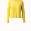 AKRIS Linen Cashmere Silk Boxy Knit Pullover