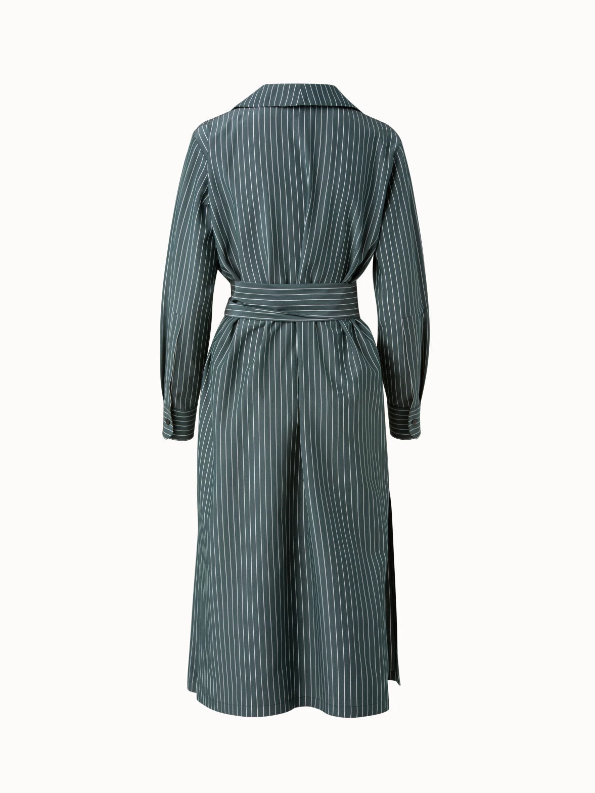 AKRIS Silk Crepe Stripes Shirt Dress - Image 3