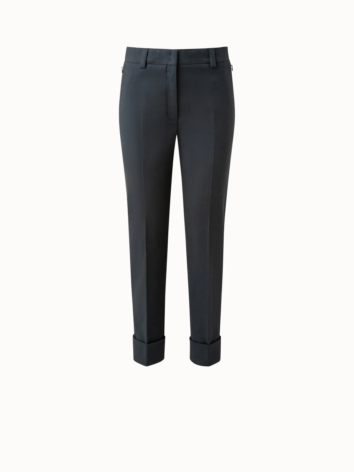 AKRIS Cotton Silk Stretch Cropped Tapered Pants