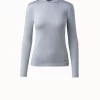 AKRIS Cotton Silk Ribbed Jersey Top