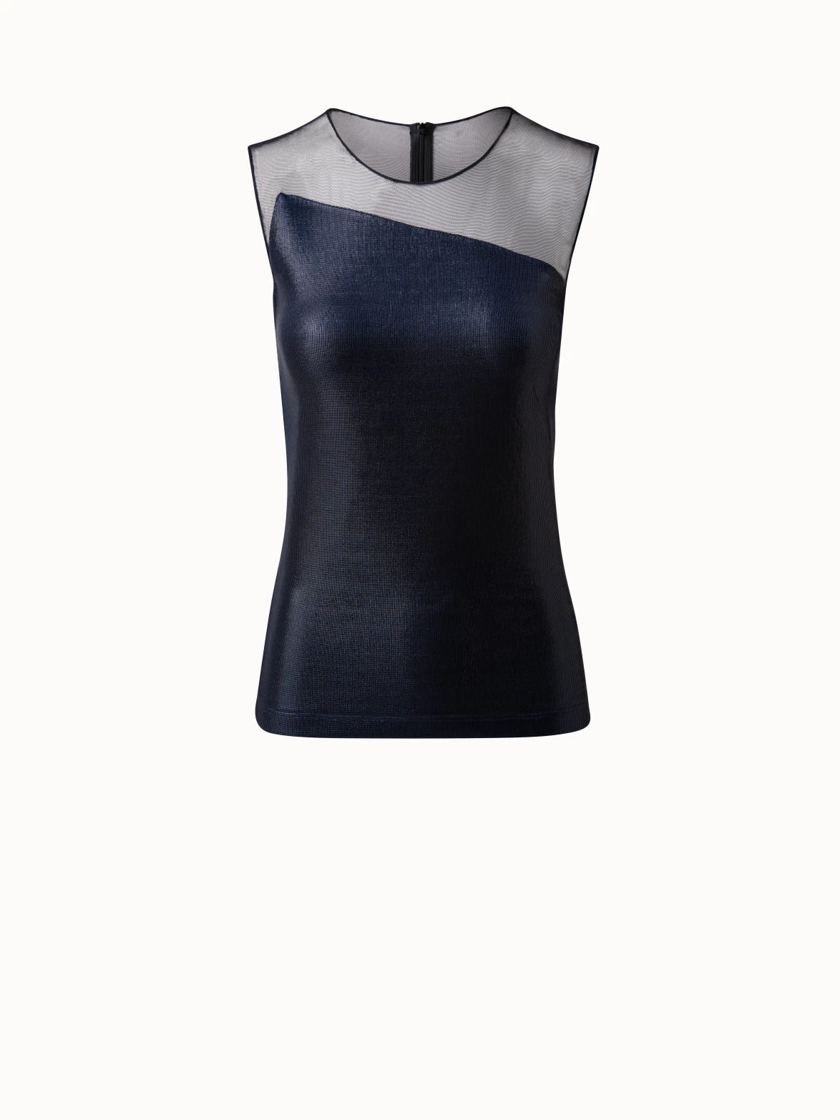 AKRIS Liquid Jersey And Tulle Blouse