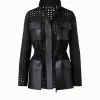 AKRIS Girta Open Grid Embroidery Safari Jacket