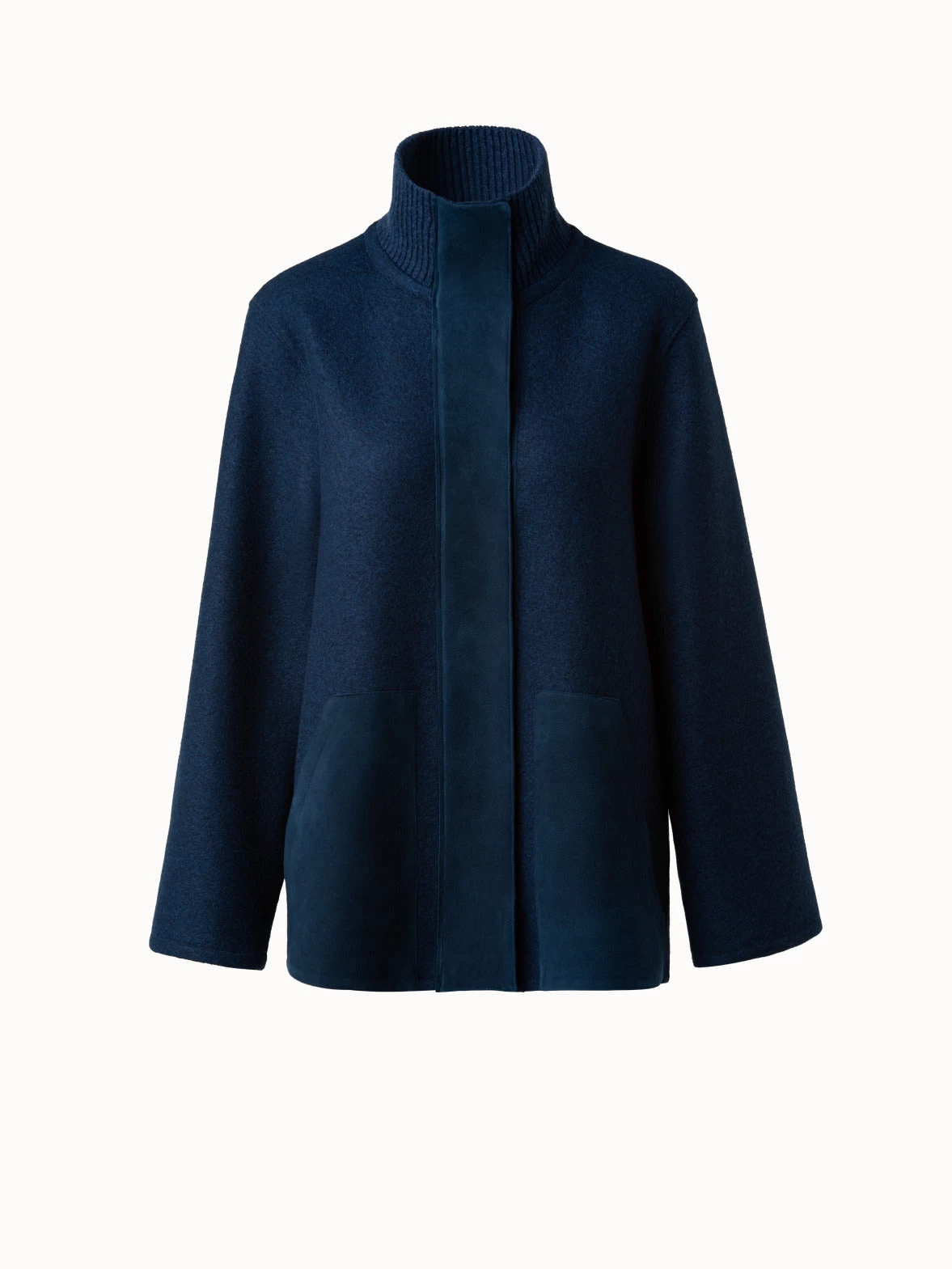 AKRIS Cashmere Jersery Suede Pocket Jacket - Image 4