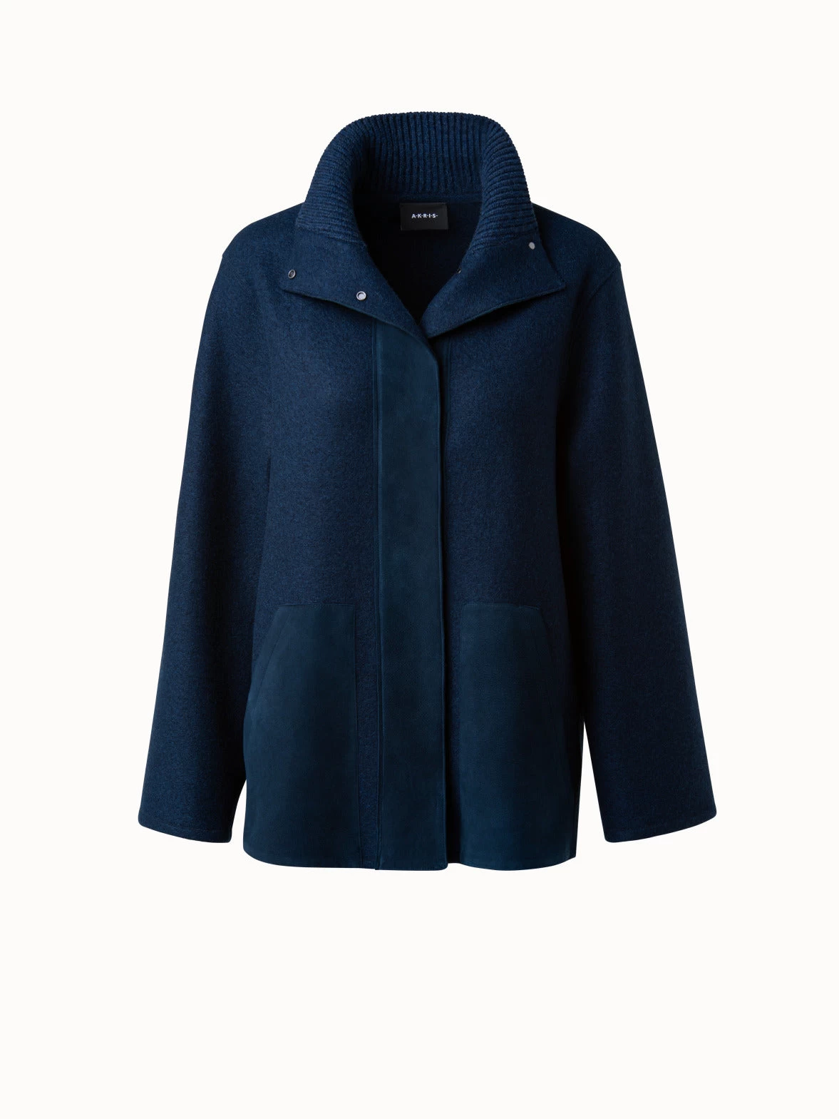 AKRIS Cashmere Jersery Suede Pocket Jacket