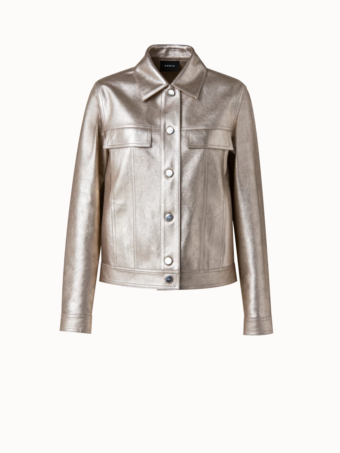 AKRIS Pearlized Nappa Leather Jacket - Image 4