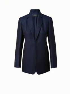 AKRIS Long Jacket In Wool Lurex