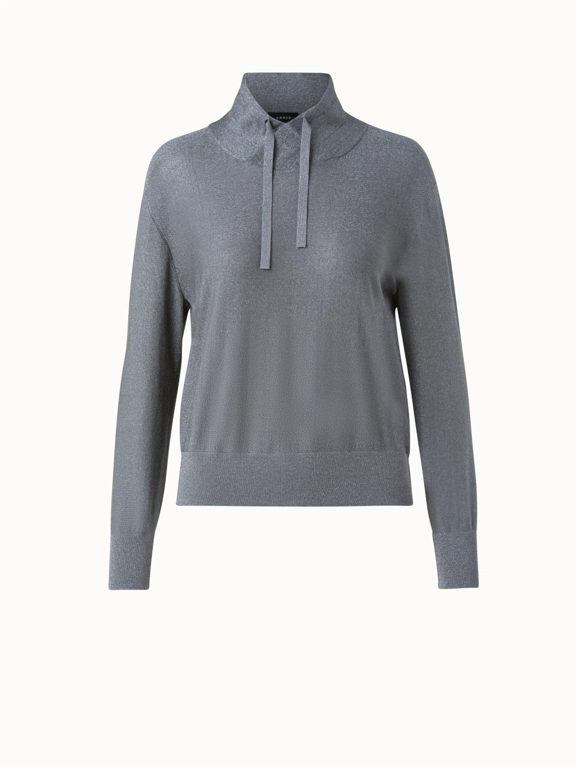 AKRIS Silk Lurex Cowl Neck Knit Pullover