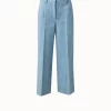 Cropped Straight Leg Pants In Cotton Denim