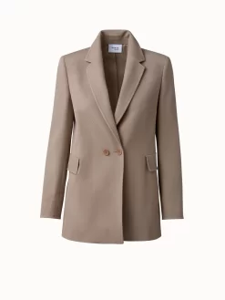 Boyfriend Jacket In Wool Tricotine