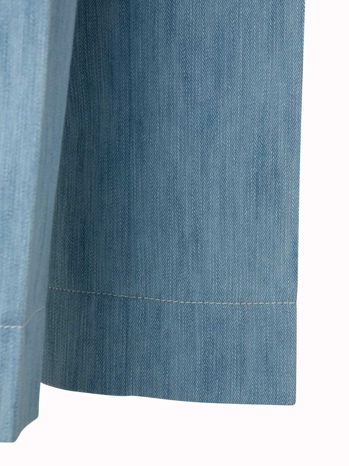 Cropped Straight Leg Pants In Cotton Denim - Image 6
