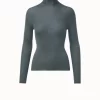 AKRIS Cashmere Silk Fine Rib Mockneck