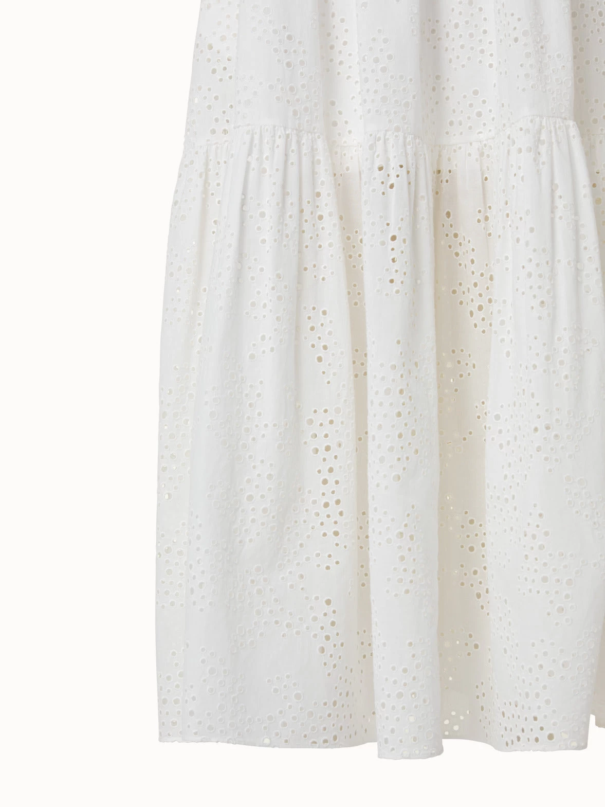 Midi Dress In Tropical Leaves Eyelet Cotton Embroidery - Image 5