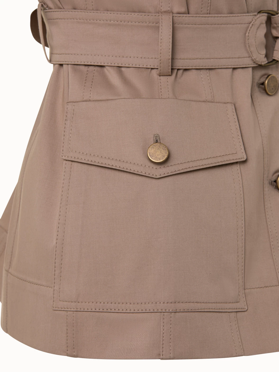 Short Sleeve Utility Jacket In Cotton Stretch Satin - Image 6