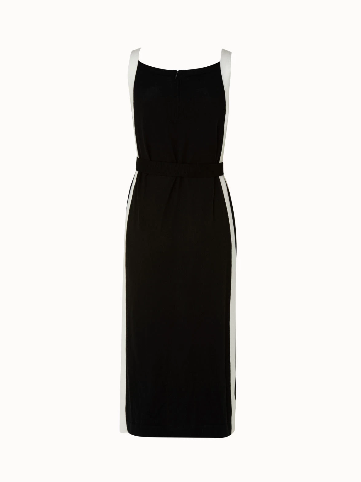 AKRIS Wool Silk Sleeveless Midi Dress With Contrast Tape Detail - Image 3