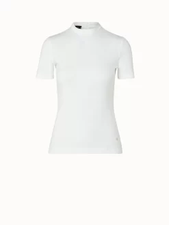AKRIS Cotton Ribbed Jersey Top