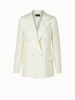 AKRIS Linen Wool Crêpe Double-Face Double-Breasted Jacket