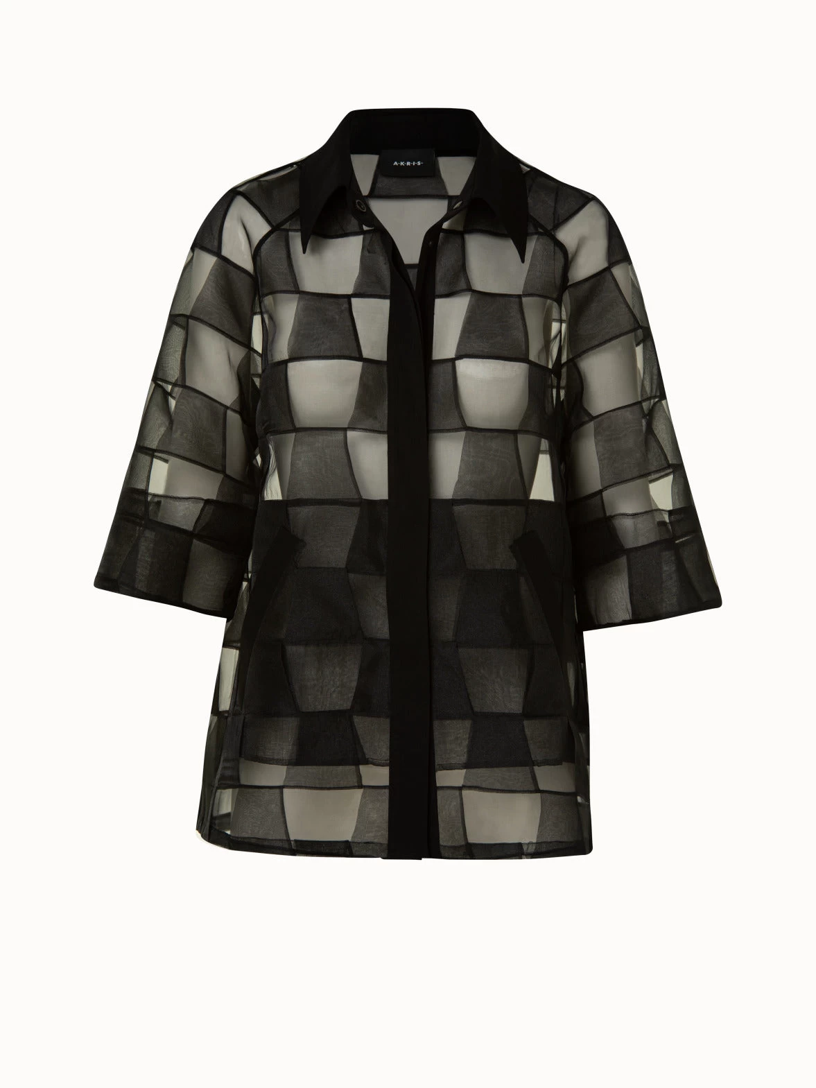 AKRIS Mirrored Trapezoid Techno Organza Jacket