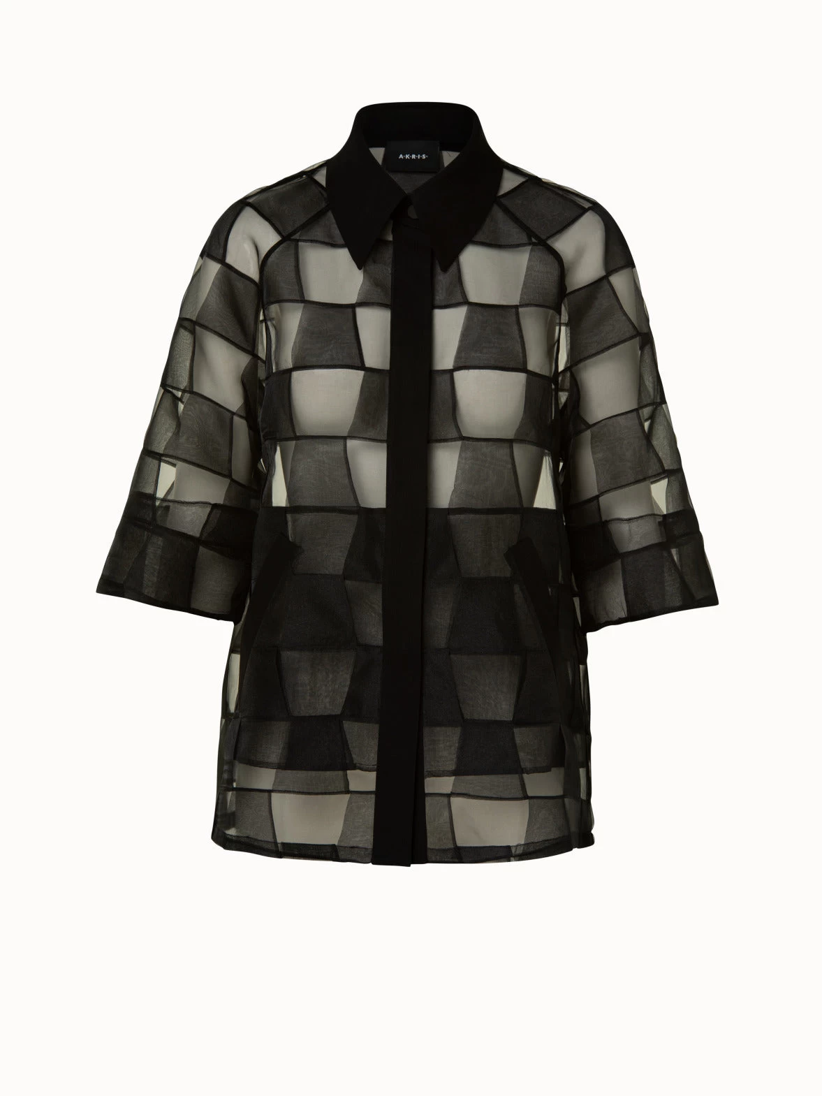 AKRIS Mirrored Trapezoid Techno Organza Jacket - Image 4