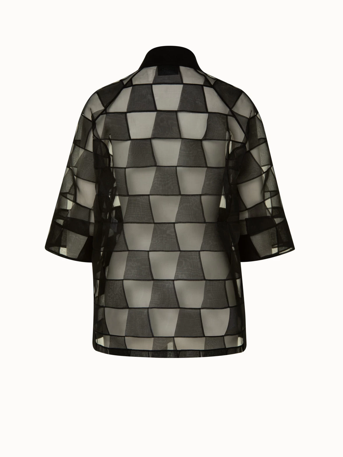 AKRIS Mirrored Trapezoid Techno Organza Jacket - Image 3