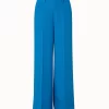 AKRIS Wide Leg Linen Wool Crêpe Double-Face Pants