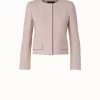 AKRIS Wool Double Face Stretch Jacket With Hook Closure