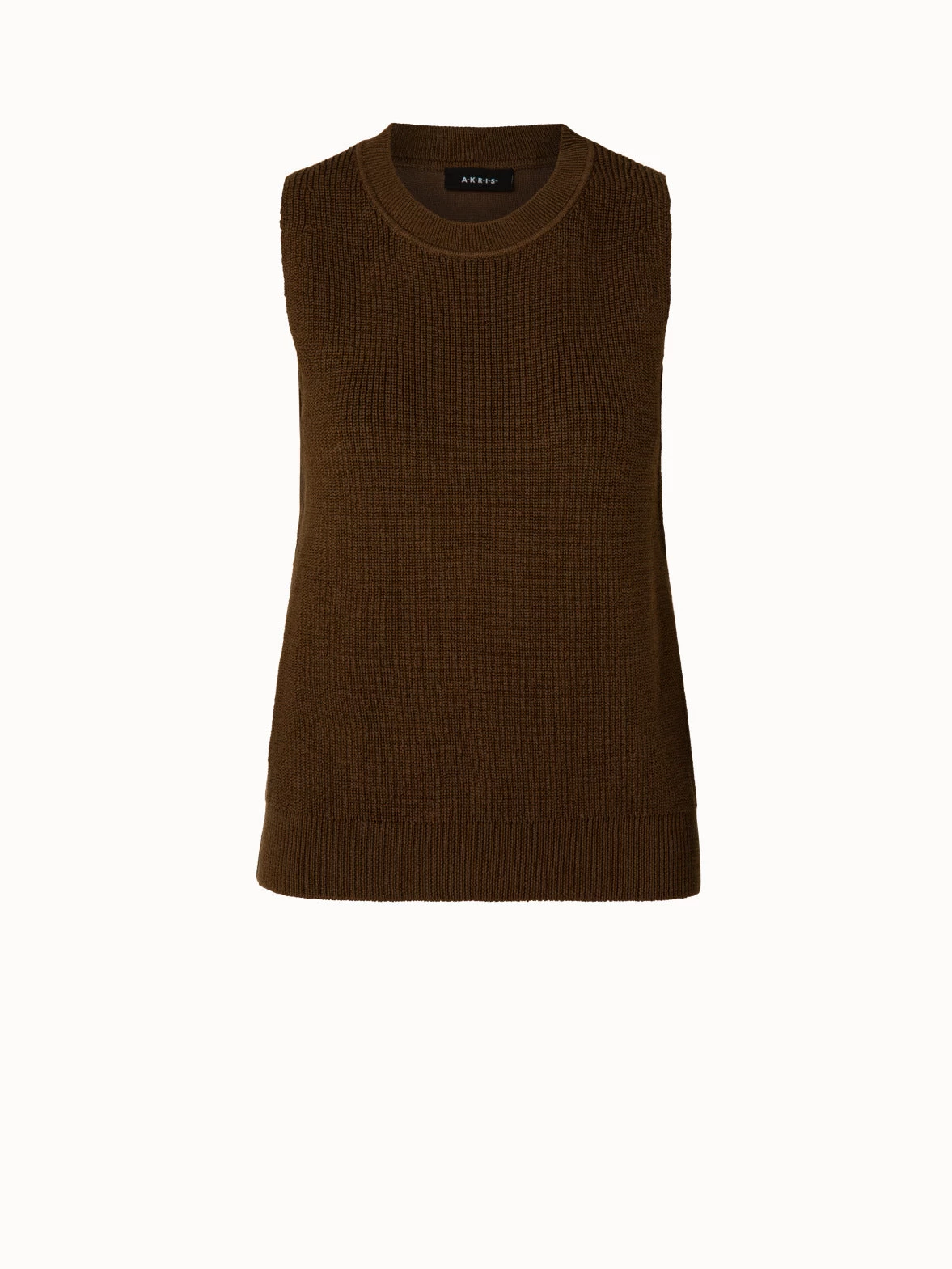 AKRIS Sleeveless Silk Stretch And Linen Short Knit Top