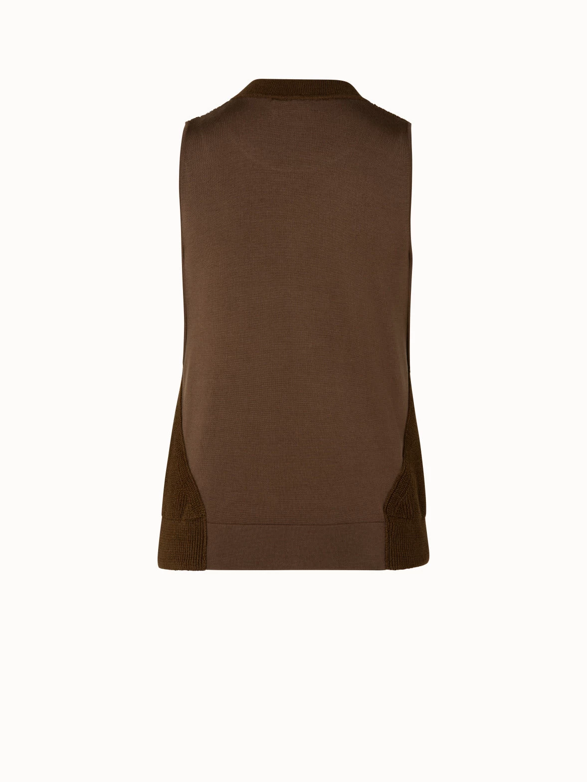 AKRIS Sleeveless Silk Stretch And Linen Short Knit Top - Image 2