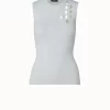 AKRIS Trapezoid Cutout Sleeveless Knit Pullover