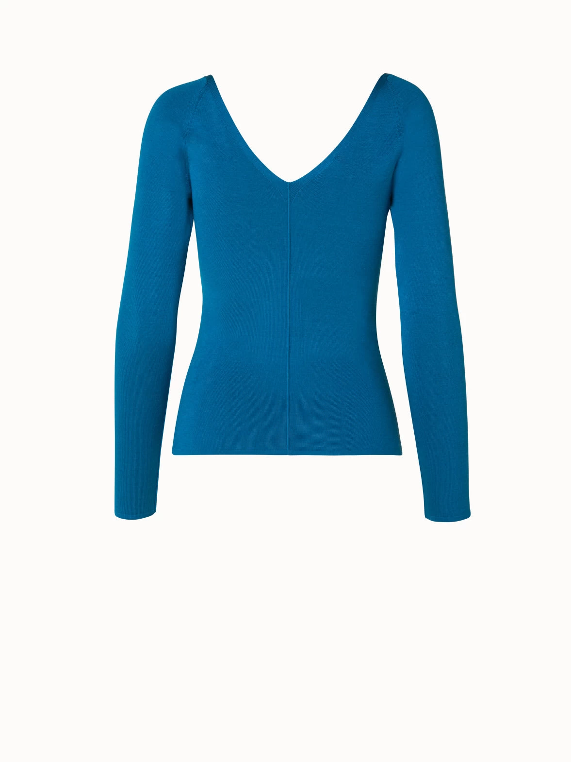 AKRIS Silk Stretch V-neck Knit Pullover - Image 2