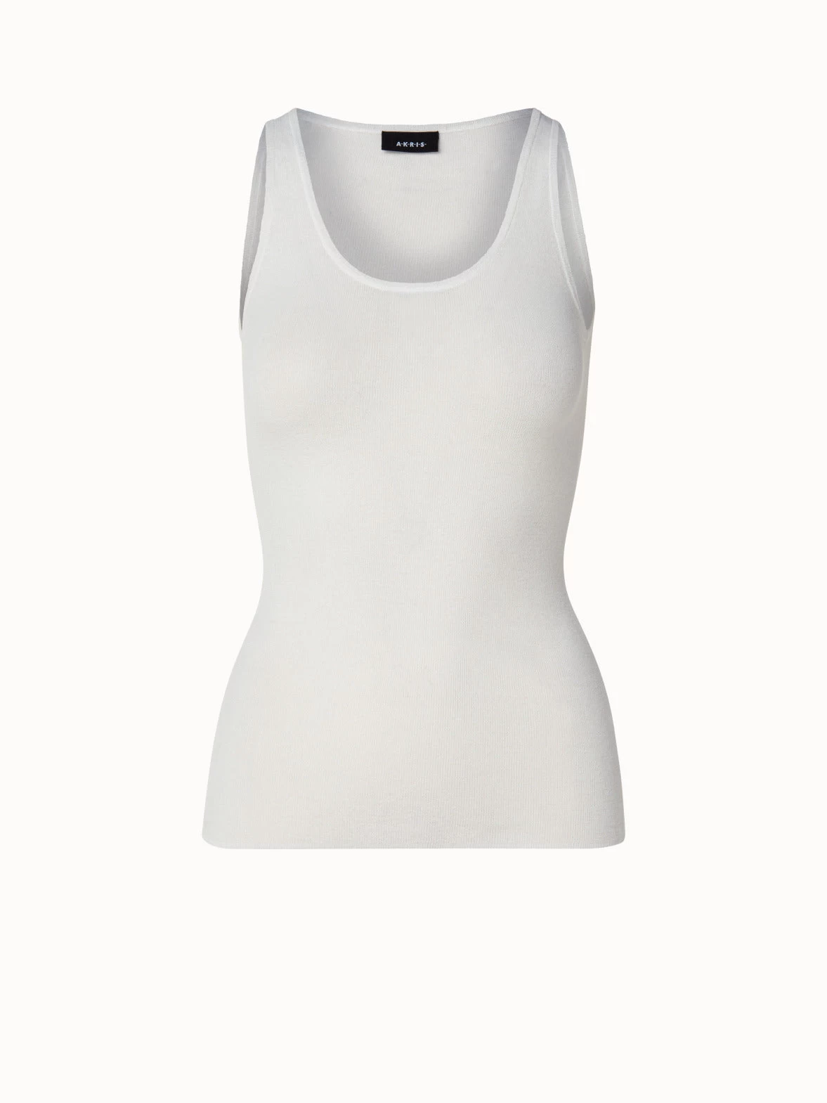 AKRIS Two In One Semi-Transparent Layered Knit Top With Scoop Neck - Image 2