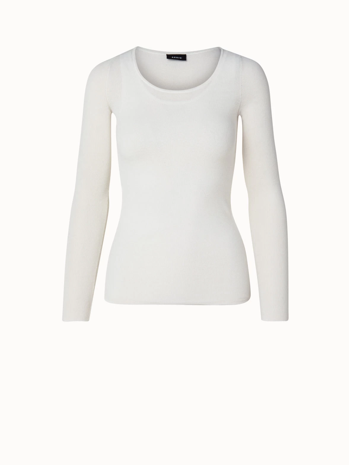 AKRIS Two In One Semi-Transparent Layered Knit Top With Scoop Neck