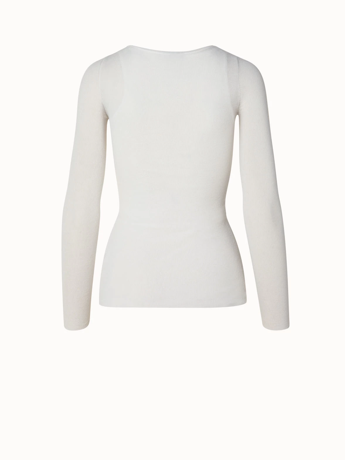 AKRIS Two In One Semi-Transparent Layered Knit Top With Scoop Neck - Image 3