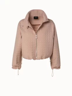 AKRIS Elizah Silk Taffeta Trapezoid Quilted Jacket