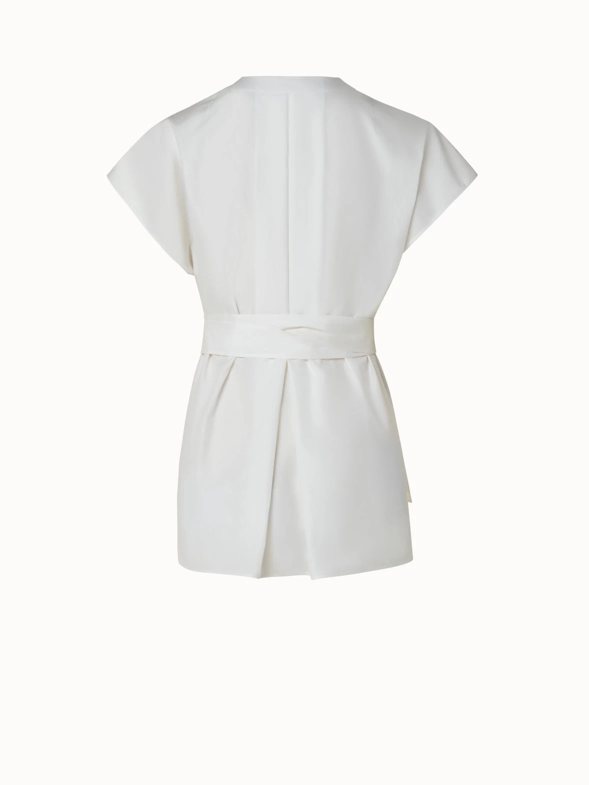 AKRIS Cotton Silk Poplin Cap Sleeve Blouse - Image 2