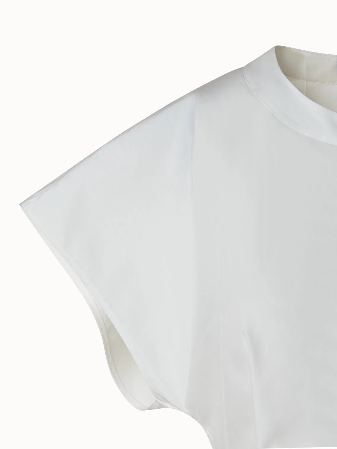 AKRIS Cotton Silk Poplin Cap Sleeve Blouse - Image 5