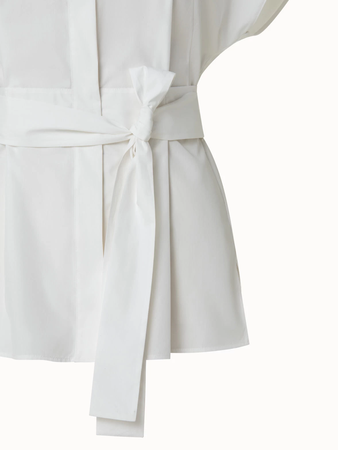 AKRIS Cotton Silk Poplin Cap Sleeve Blouse - Image 6