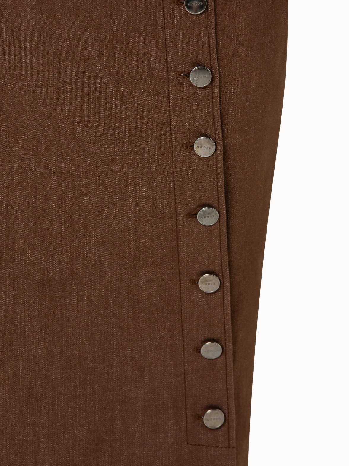 AKRIS High Waist Cotton Stretch Denim Midi Skirt - Image 5