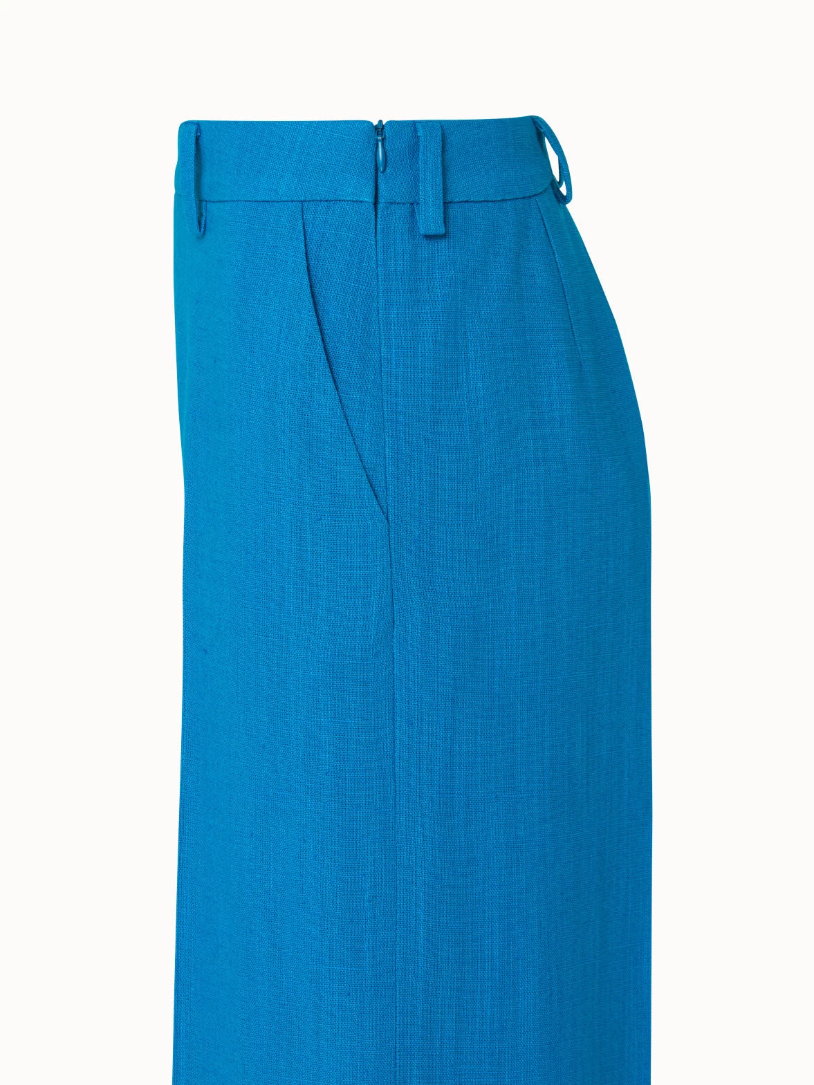 AKRIS Wide Leg Linen Wool Crêpe Double-Face Pants - Image 5