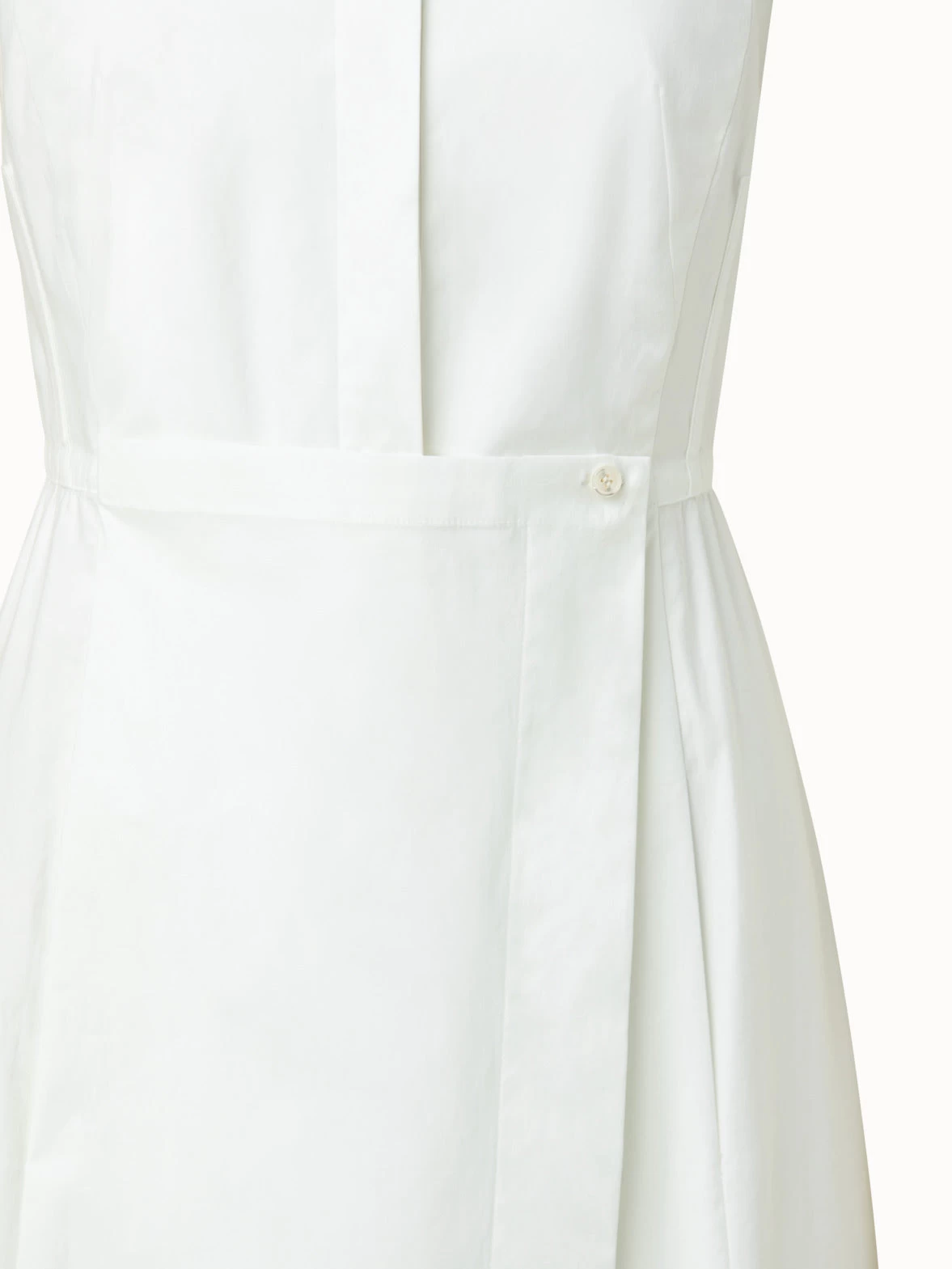 AKRIS Cotton Stretch Poplin Sleeveless Shirt Dress With Apron Detail - Image 5