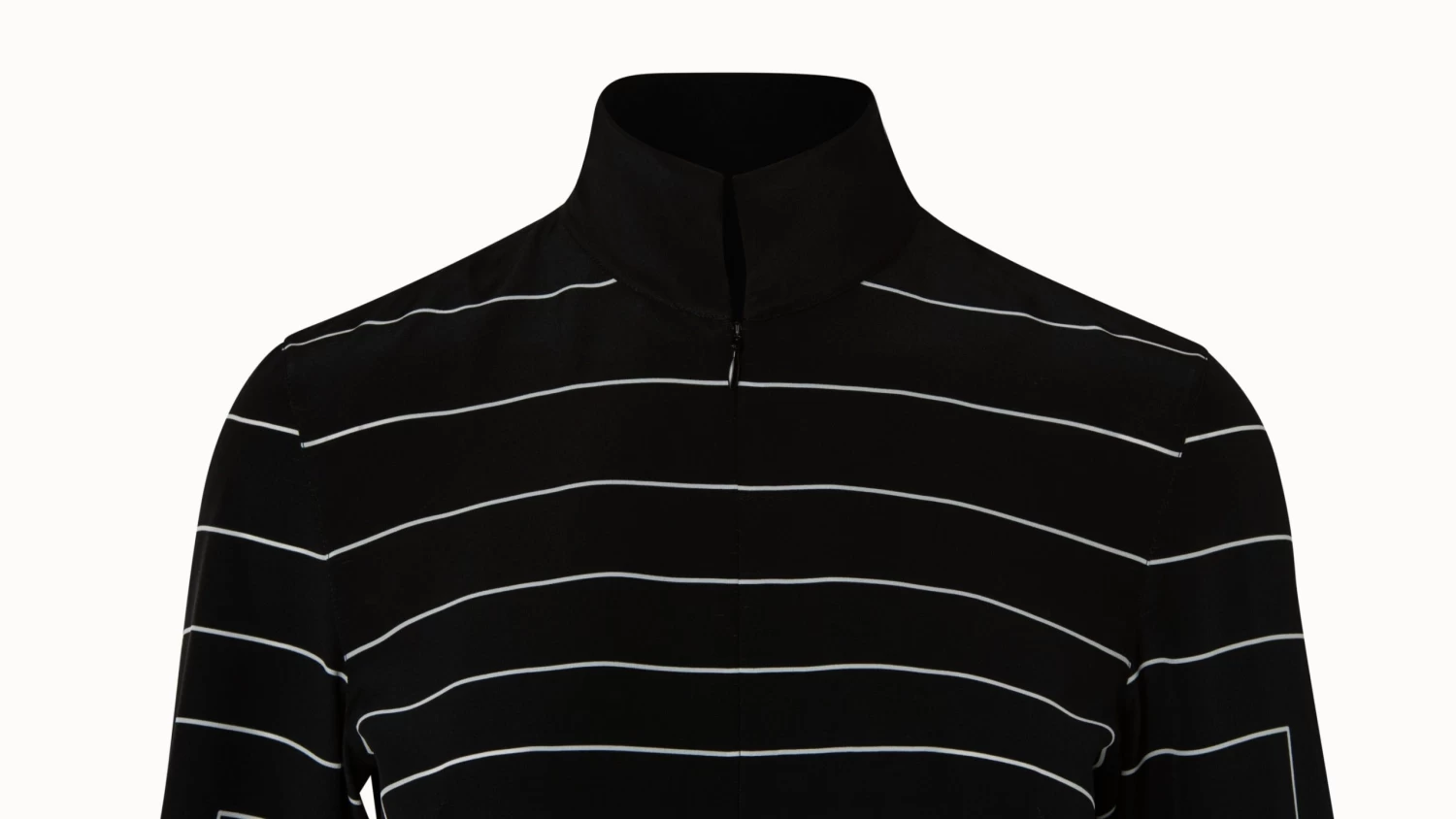 AKRIS Silk Crêpe Trapezoid Square Print Tunic Blouse With Front Zip Collar - Image 4