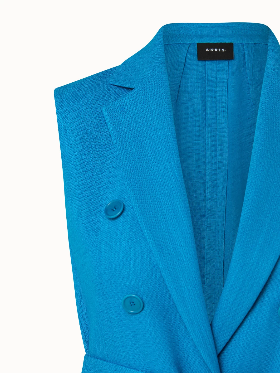 AKRIS Linen Wool Crêpe Double-Face Faux Double-Breasted Gilet - Image 5