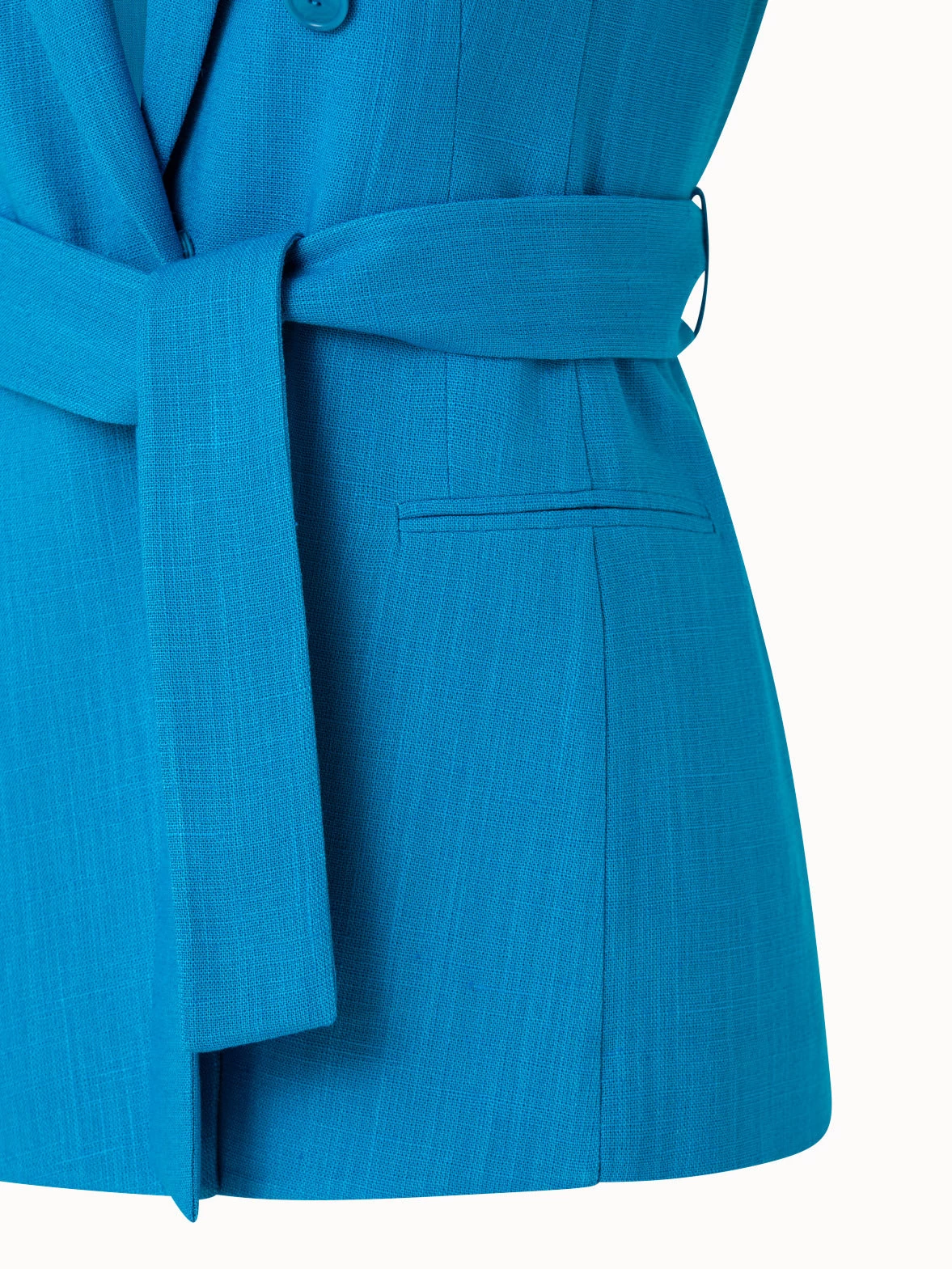 AKRIS Linen Wool Crêpe Double-Face Faux Double-Breasted Gilet - Image 6