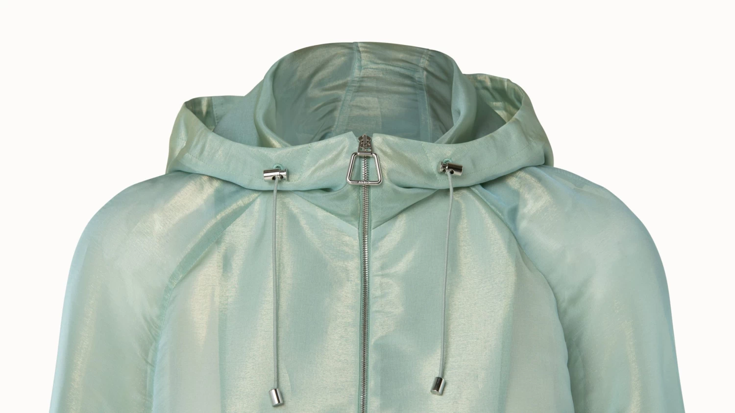 AKRIS Silk Techno Iridescent Organza Blouson Jacket - Image 4