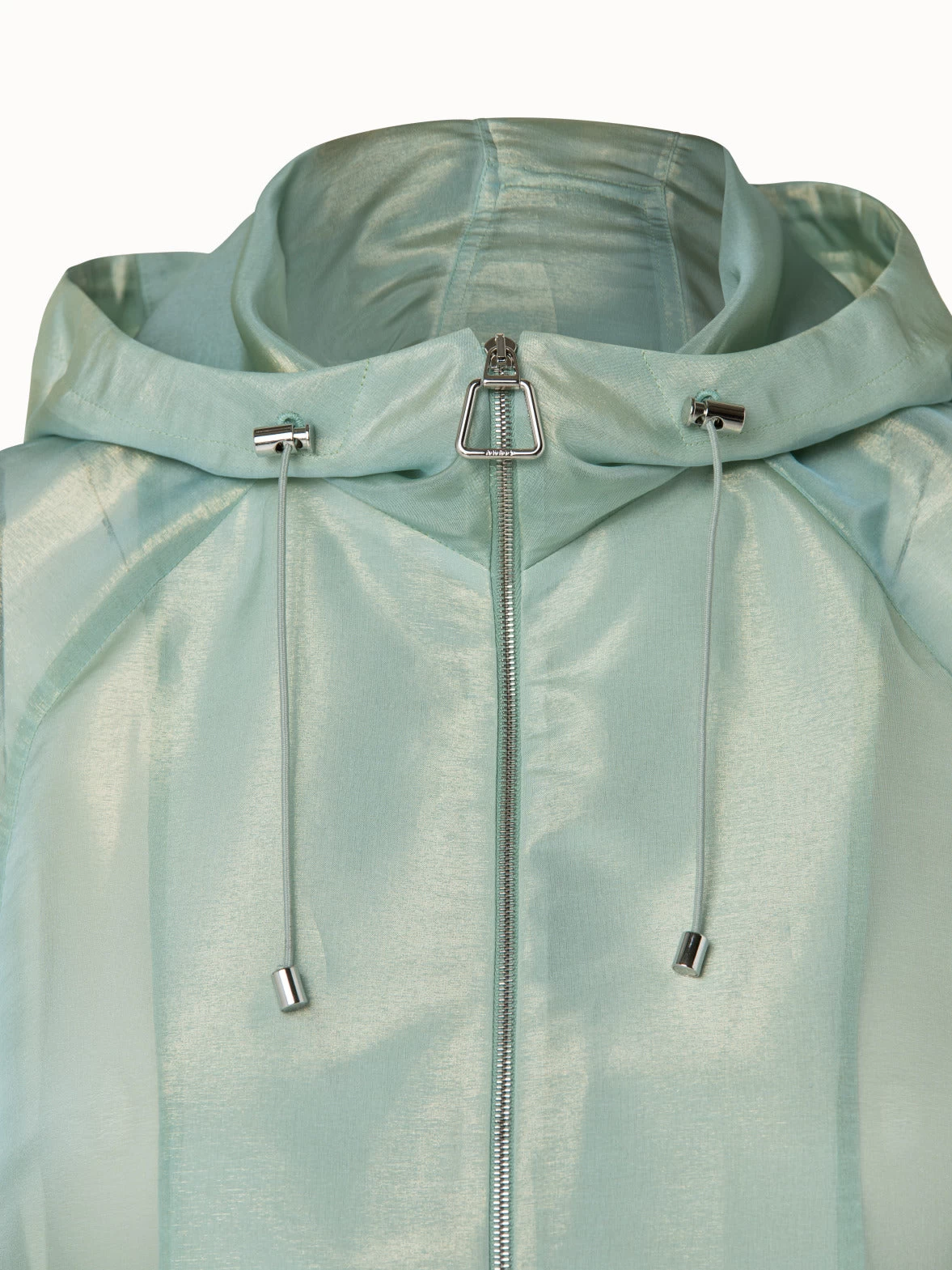 AKRIS Silk Techno Iridescent Organza Blouson Jacket - Image 5