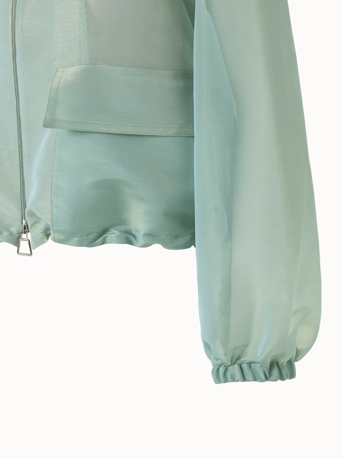 AKRIS Silk Techno Iridescent Organza Blouson Jacket - Image 6