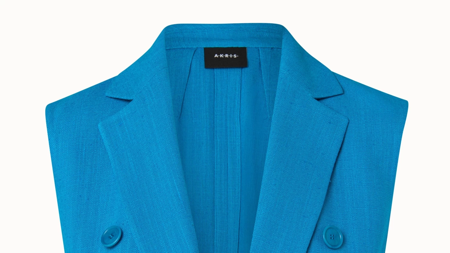 AKRIS Linen Wool Crêpe Double-Face Faux Double-Breasted Gilet - Image 4